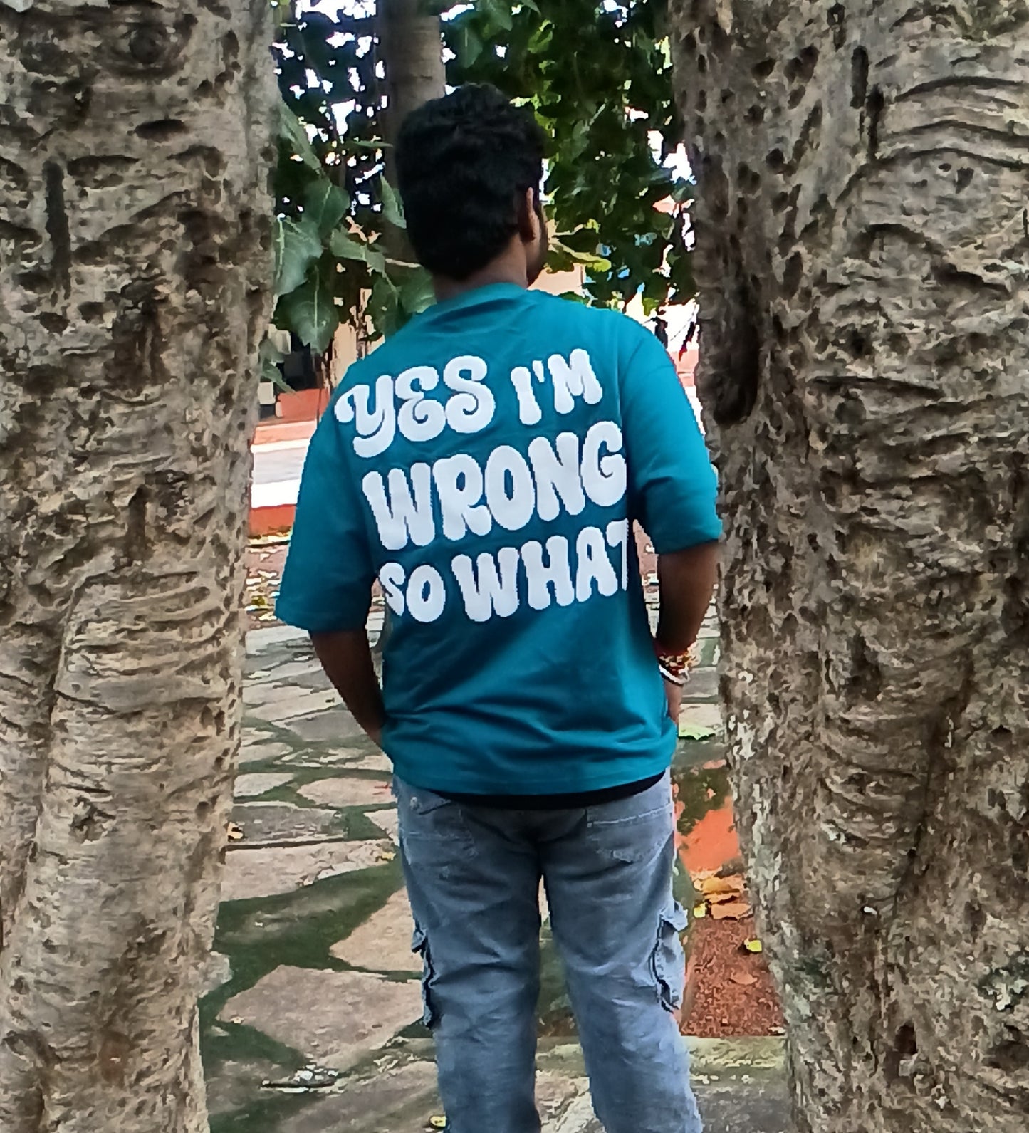 Yes I'M Wrong oversized t shirt